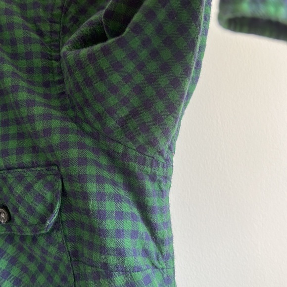Eddie Bauer Flannel Green & Blue Gingham Women’s Size Small - Picture 9 of 14